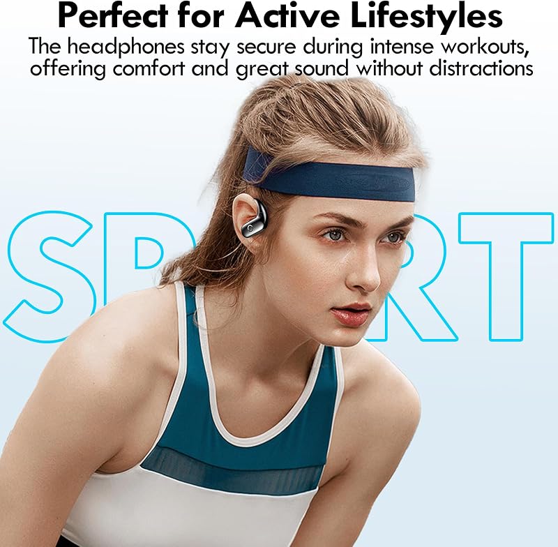kurdene Wireless Earbuds Bluetooth Headphones with Secure Earhooks 60Hrs image 4