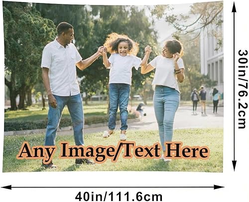 Vista 2 de Nsipan Tapiz de pared personalizado, texto con imagen, tapiz personalizado para boda, divertido telón de fondo, perfecto para decoración del hogar