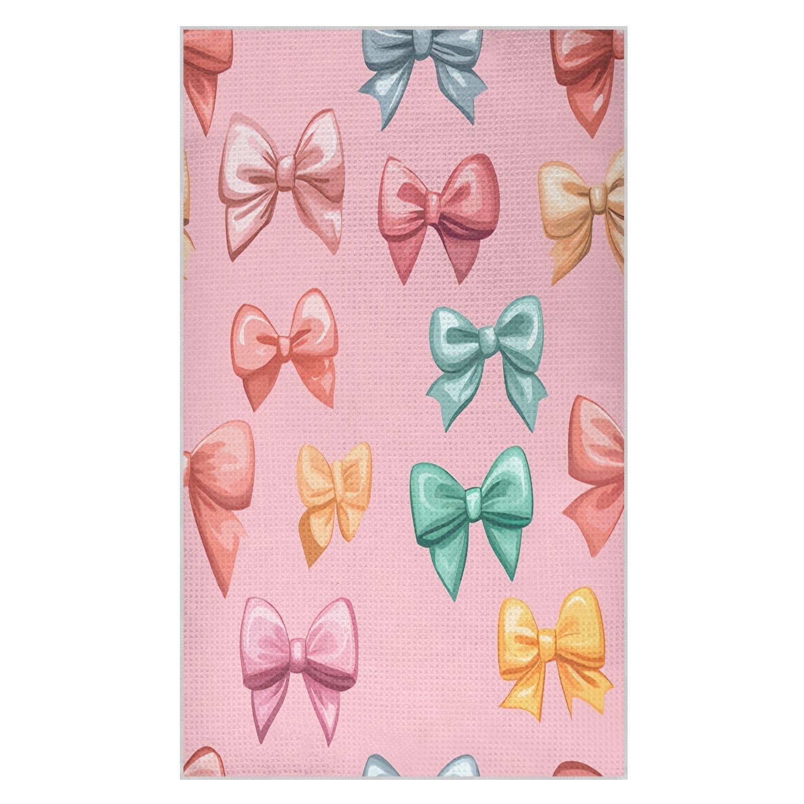 BURSTDDY Coloured Bow Kitchen Towels,Absorbent Dish Towels 1 Pack
