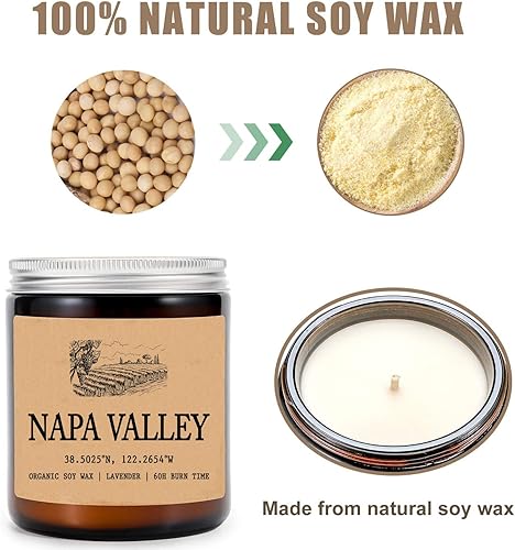 Miniatura 3 de Vela perfumada de Napa Valley California, cera de soja orgánica, regalo para ella, regalo para él, regalos para el nuevo hogar, regalo de cumpleaños