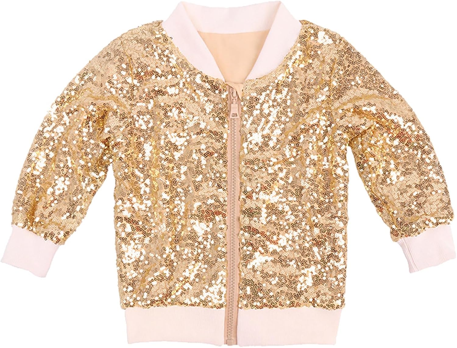 Kids Girls Boys Sequin Jackets Zipper Lightweight Fashion Cool Overcoat for Toddler Birthday Sparkly Clothes