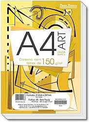 Bloco de Desenho A4, Pauta Branca, 150g, 20 folhas, Branco