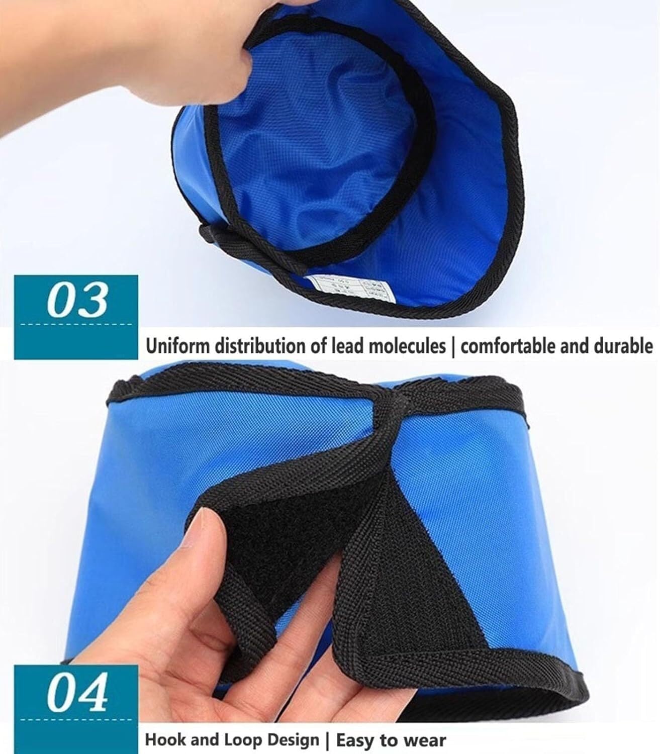 鉛製X線エプロン X線防護鉛キャップ ベルクロ留め具付き鉛放射線頭部保護