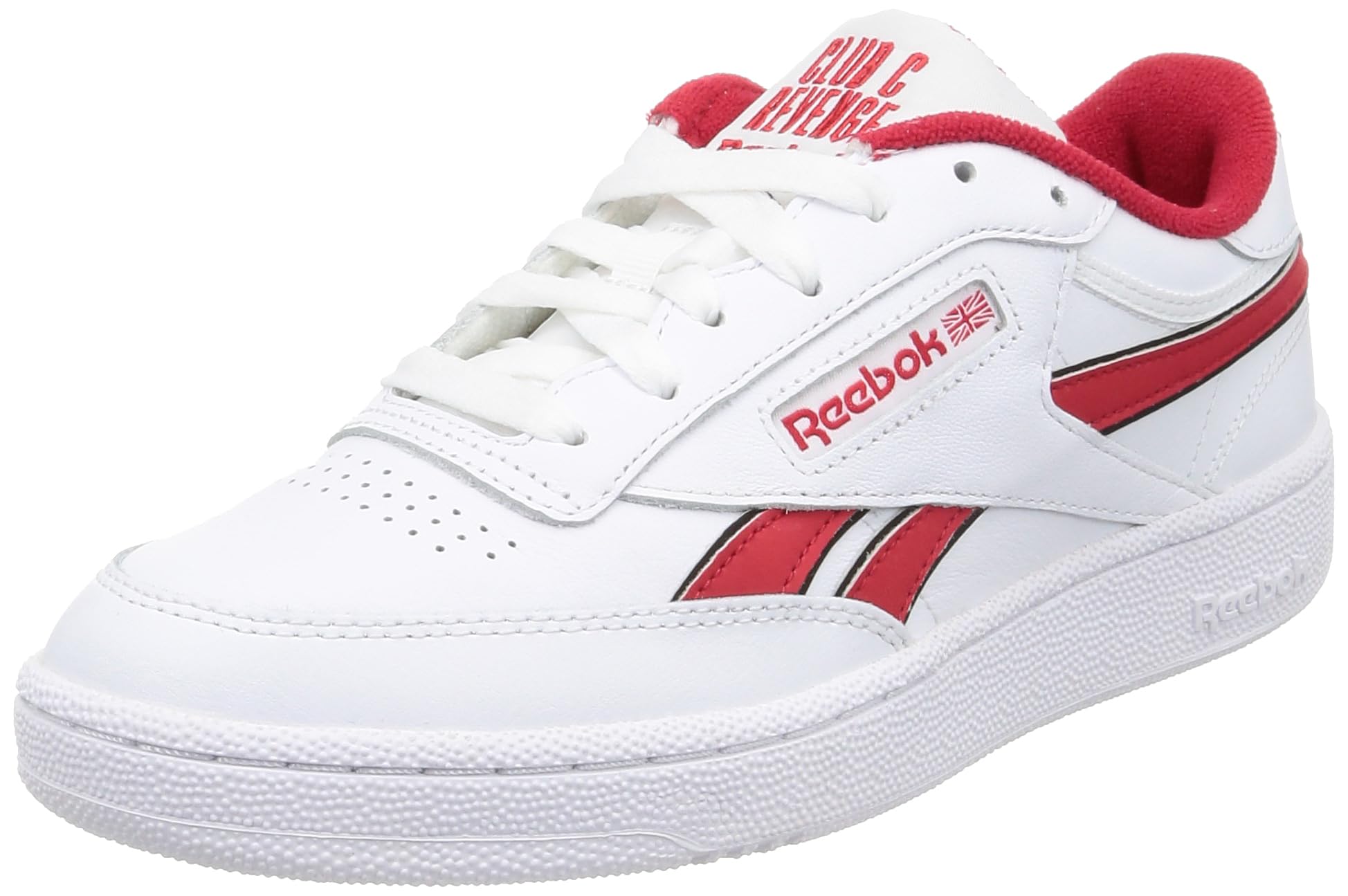 Baskets Reebok Club C Revenge pour Homme - Style Vintage en Cuir Blanc et Rouge