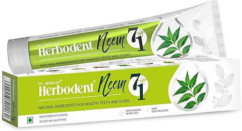 NEEM - Pasta de dientes 7 en 1, 6.53 onzas, paquete de 1 | Hierbas orgánicas, Neem, semillas negras y xilitol para anticaries y cardamomo y menta