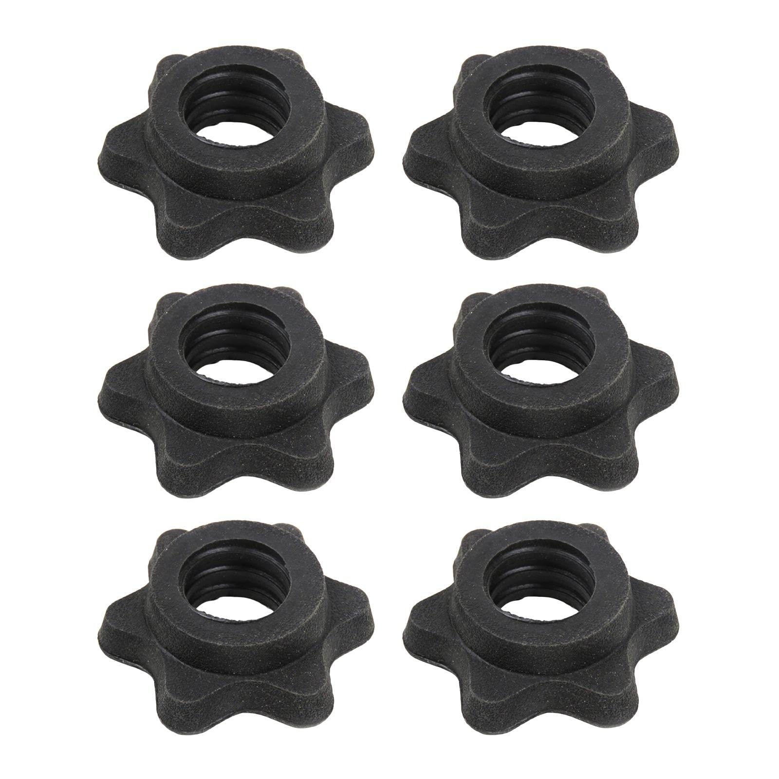 Generic Lock Stainless Professional Locking Weight Clips for Bars Strength Weight Lifting Collar Clips Barbell Bar for Workout Fitness (fixing nut 6Pcs), Medium