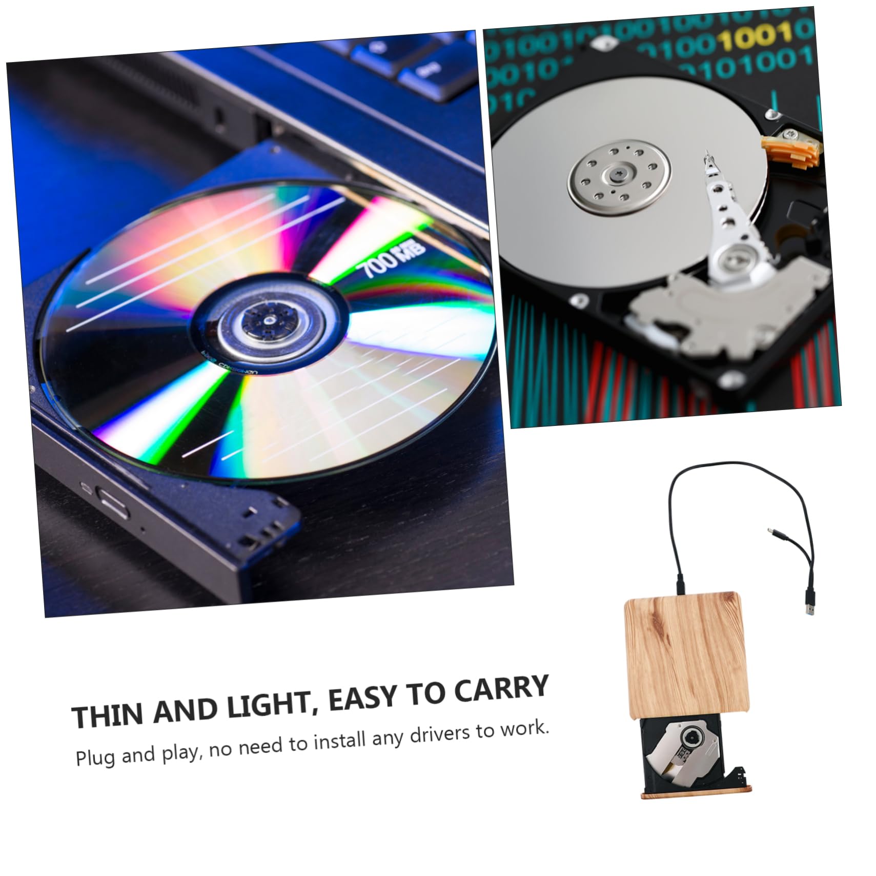 Masterizzatore Dvd-rw Esterno USB Type-c per Computer | Abs Plastica, Lettura e Scrittura Dischi, per All-in-one e Desktop, Uso Didattico e Archivi File