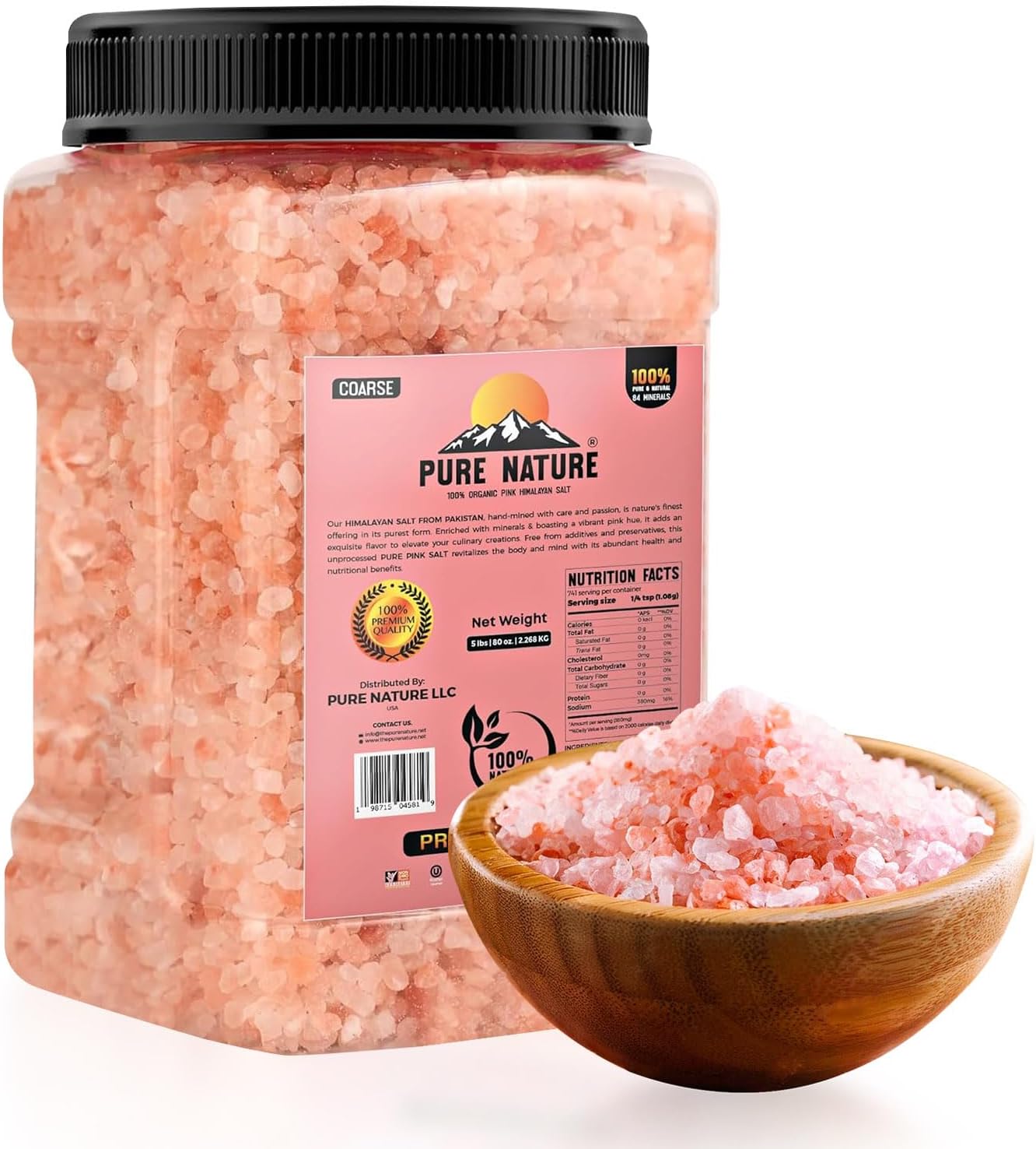 E Himalayan Pink Salt Coarse Grain 5 lb Bulk Bag – Natural Pink