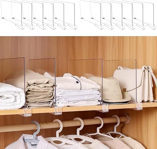 Miniatura 1 de PENGKE Separadores de estantes de acrílico transparente para organizar y almacenar estantes de armarios y separador de armario para estanterías
