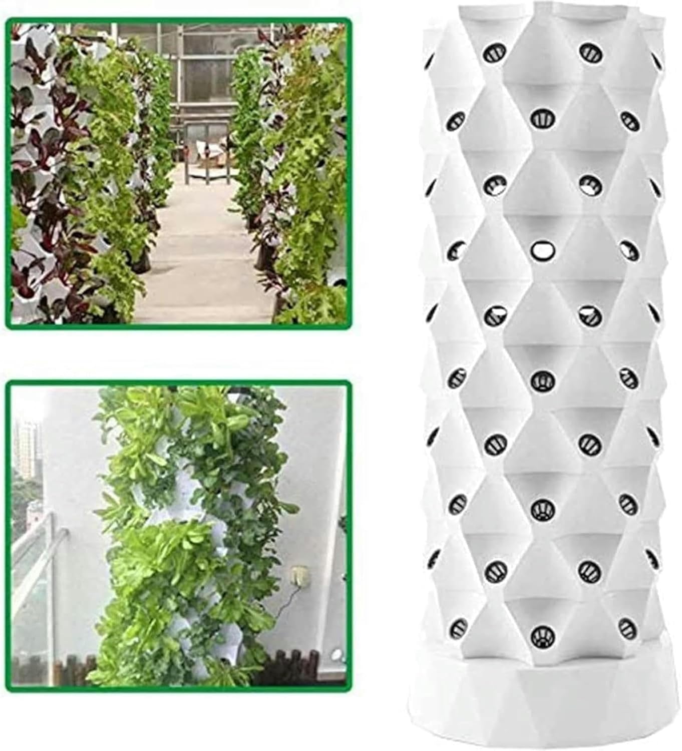 Hydroponics Tower Garden - Hydroponic Culture Kit for Herbs, Fruits and Vegetables with Moisturizing Pump, Adapter, Network Pots, Herbal Timer, Fruits and Vegetables, 1 Unit (10 Layers)