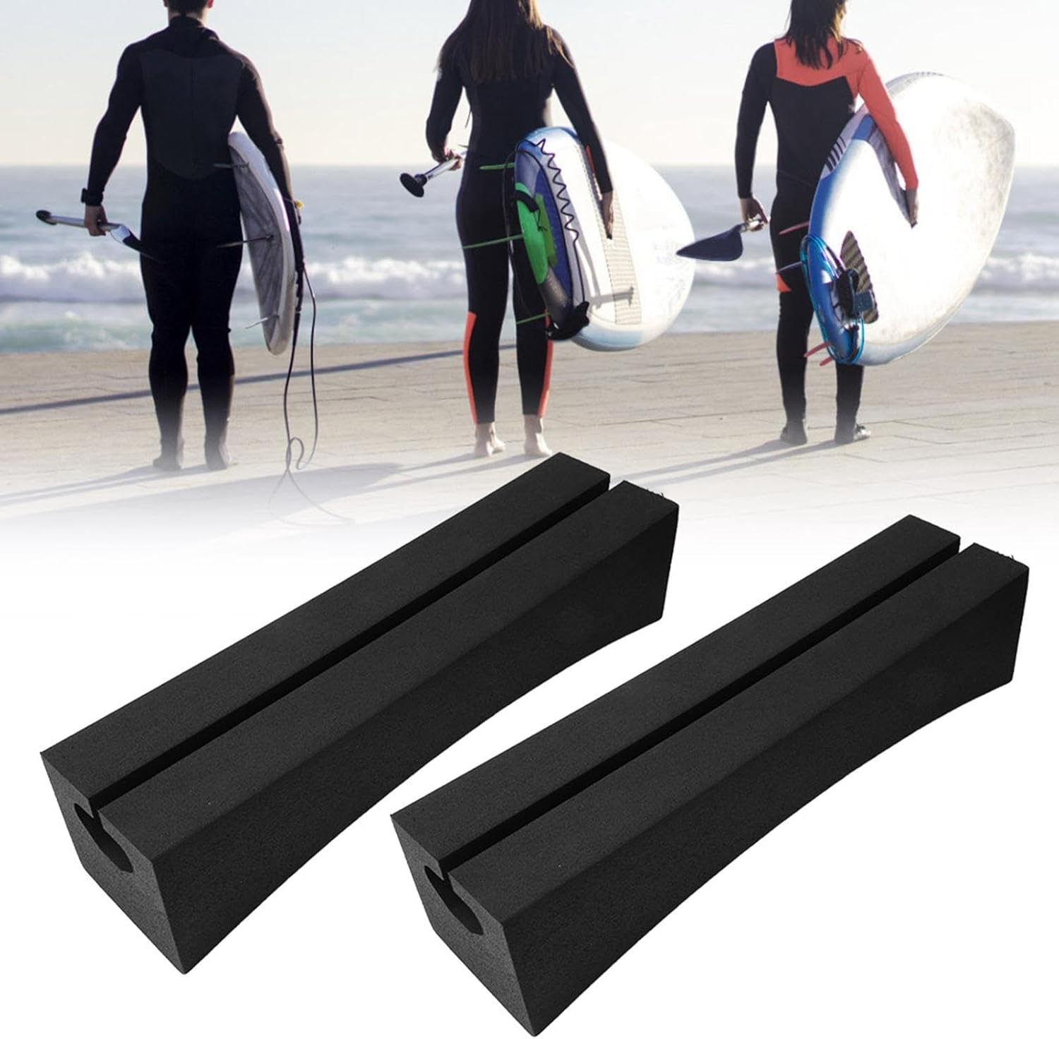 2 Pieces Car Top Kayak Carrier Accessory Sturdy Easy to Install Repair Parts Black High Performance Supplies Roof Rack Pad, Oval