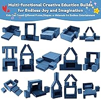 Vista 6 de Sofá para Niños, 7 Piezas Sofá Modular para Niños Pequeños, Sofá Silla para Niños Libremente Removible para Jugar, Creatividad, Dormir, Conjunto