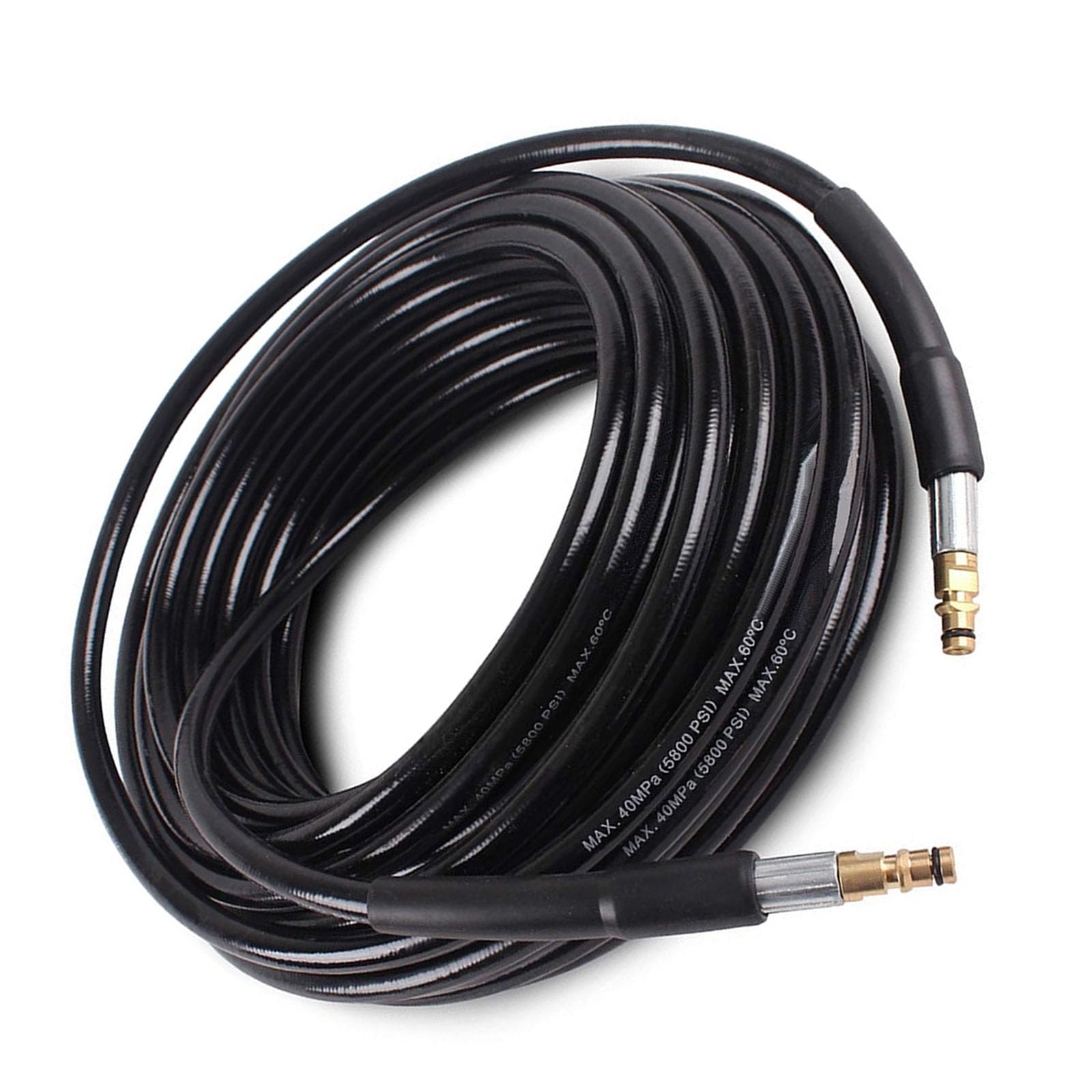 Tubo di ricambio per idropulitrice ad alta pressione per Karcher, per idropulitrici Kärcher serie K K2, K3, K4, K5, K7 accessori, con adattatore a connessione rapida nero 15m
