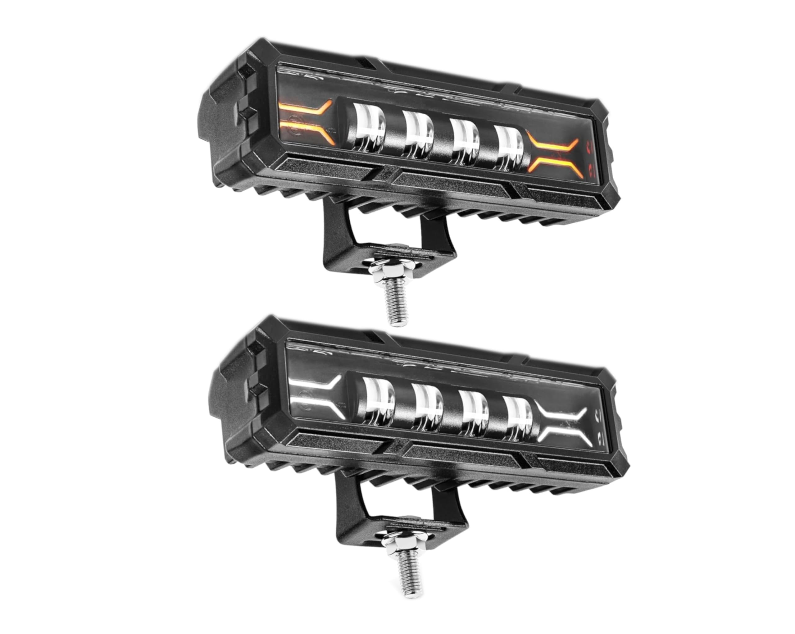 Generic 4x 12V - 24V LED Światło przeciwmgielne 20W Optyczne 7D Podwójne Kolor Biały + Amber Truck 4x4 MTB