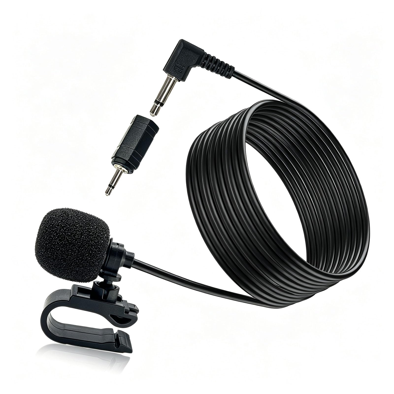 3.5mm Car Microphone, Portable Vehicle External Handsfree Radio Mic Replacement for Pioneer Boss JVC Jensen Head Unit Car Stereo Enabled Audio GPS DVD CD, with 2.5mm Adapter, 3M Cable-picture-28