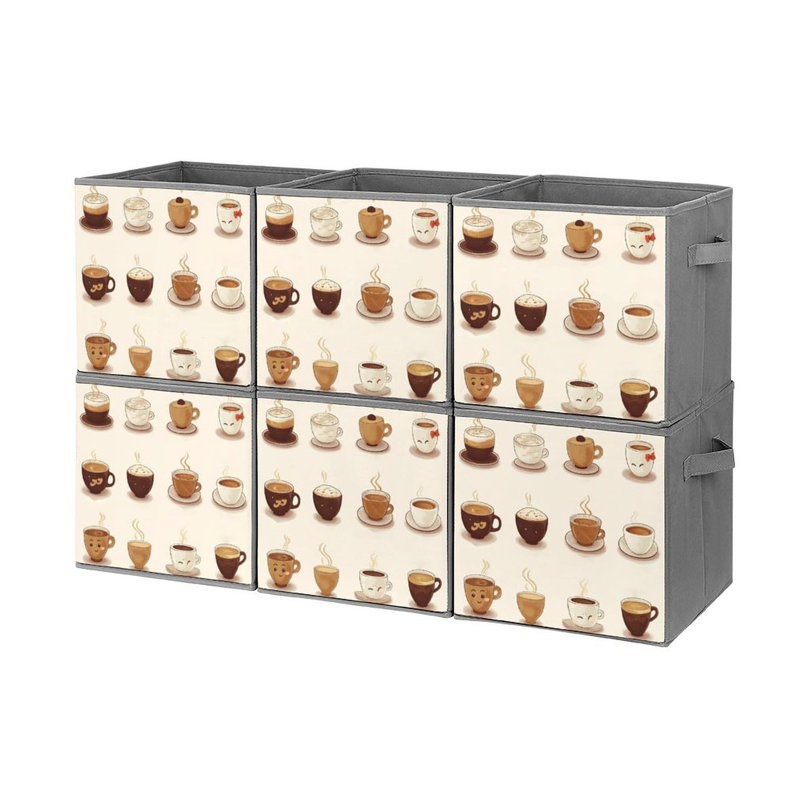 Bac de rangement pliable lot de 6 cubes organisation 27,9 cm