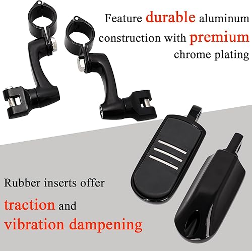 Miniatura 5 de FOVPLUE Estriberas de carretera de 1 pulgada, 1.25 pulgadas, clavija ajustable de carretera para Harley Touring Softail Dyna Sportster Honda