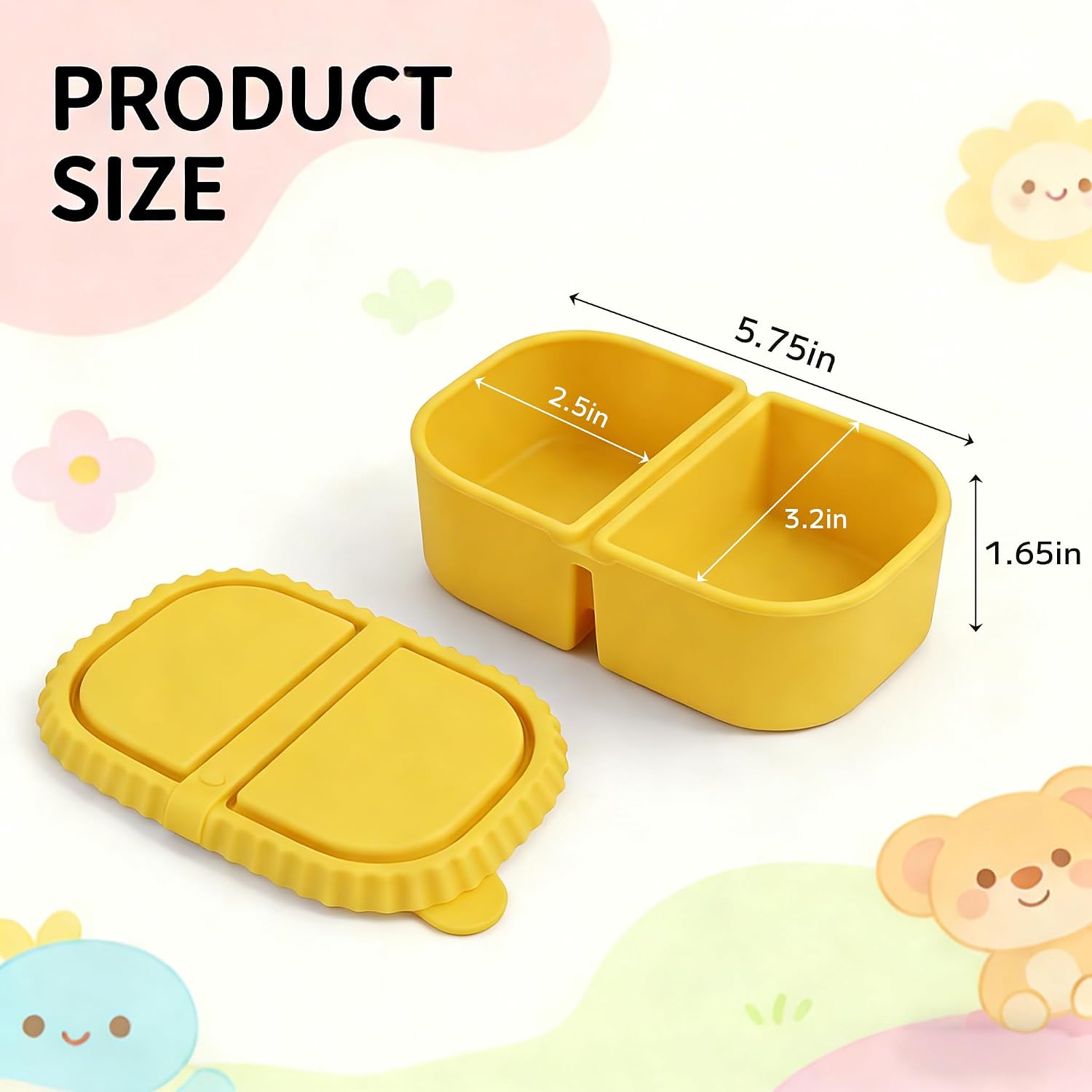 Premium Silicone Lunch Box- 240ml Capacity, Easy Open, Shockproof, Easy to Clean, Dishwasher Safe (COLORFUL Pack of 4) image 2