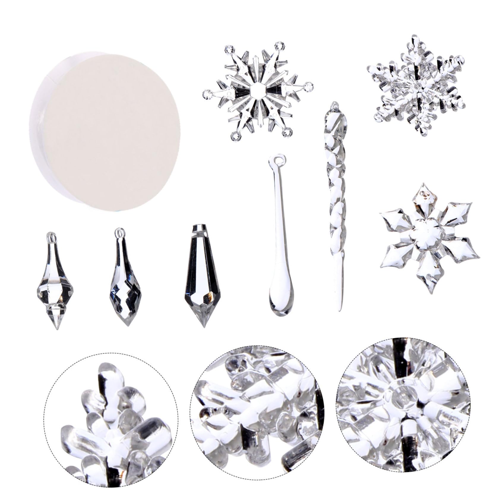 IMIKEYA 2St Weihnachtsacryl weihnachtsdeko winterdeko weihnchtsdeko Christbaumschmuck hängende transparente Schneeflocken aus Acryl Eiszapfen hängen Acryl-Kristallornamente