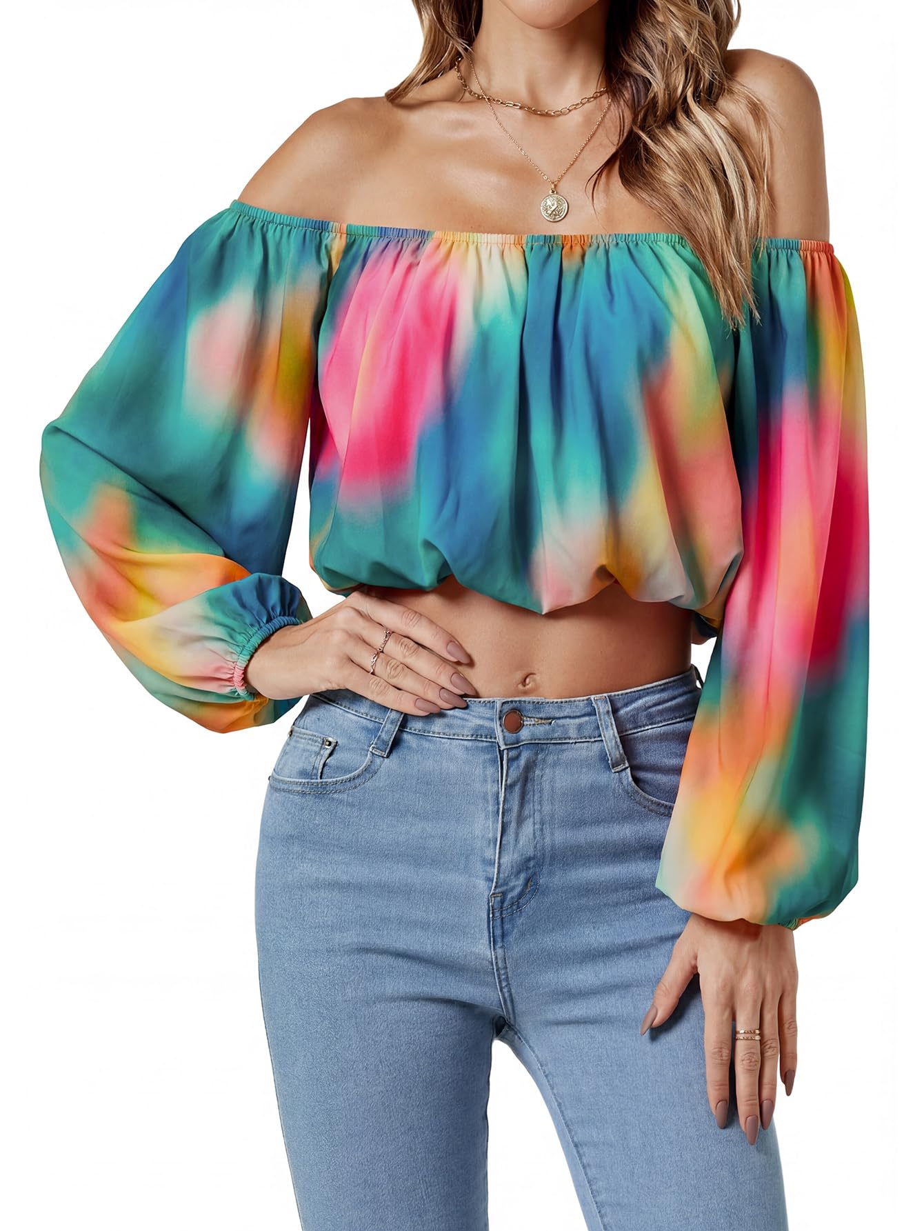 Umenlele Women's Off Shoulder Crop Top