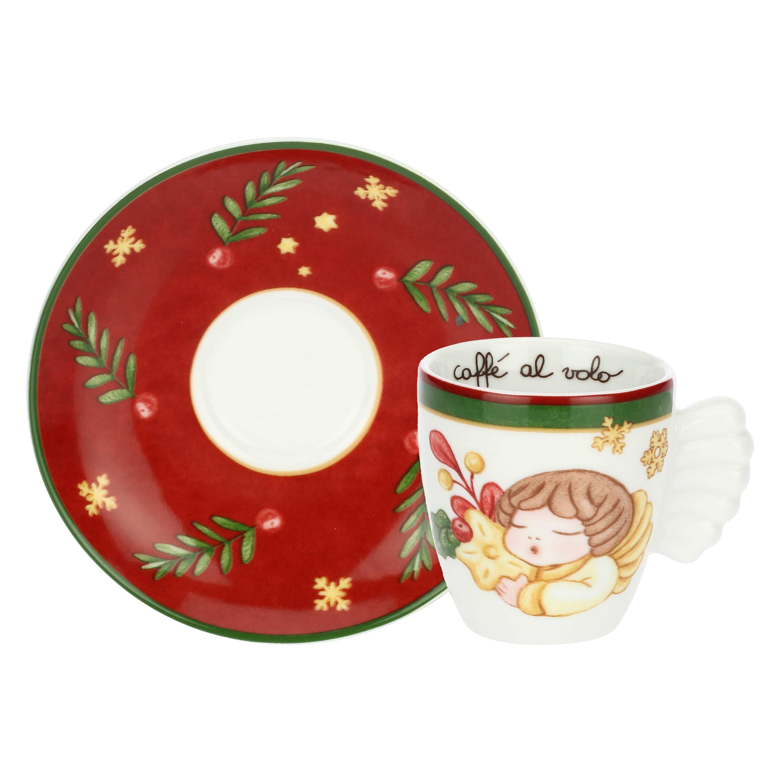 THUN - Set 6 tazzine espresso in porcellana Sorprese di Natale