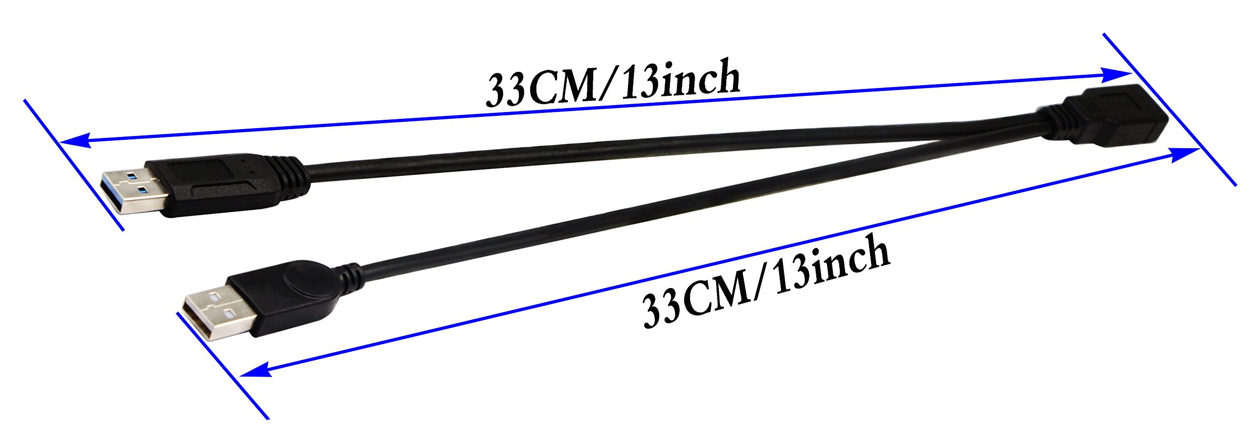 ZdyCGTime Câble D'extension USB 3.0 USB 3.0 Femelle Vers USB 3 0 Et Usb 2 0 M Le Extra Power Data Y Splitter Chargeur Extension