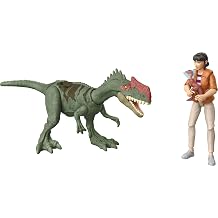 Mattel Jurassic World Chaos Theory Storypack, Human & Dinosaur Action Figure Rescue Pack, 3.75-inch Scale Yaz & Monolophosaurus & 2 Accessories