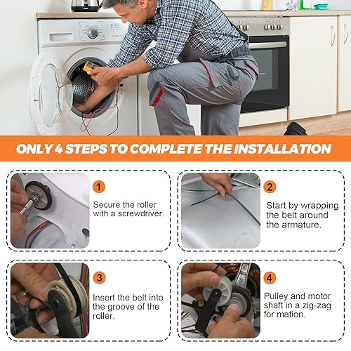 Miniatura 6 de Kit de reparación de mantenimiento de secadora 4392065 actualizado por Beaquicy - Apto para secadora Whirlpool Ken-More Crosley Admiral Amana - El