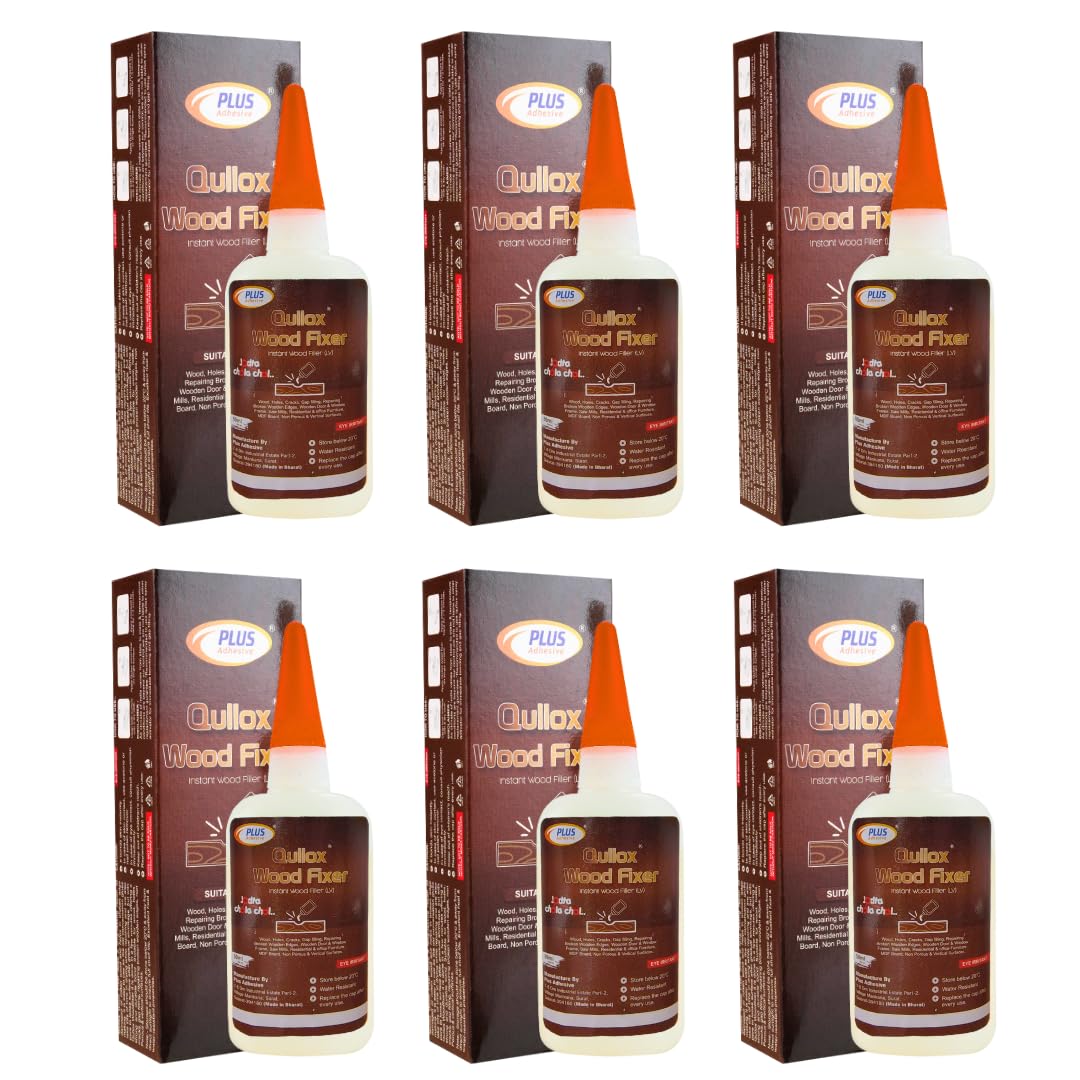 Qullox Wood Fixer Instant Wood Filler, Brown, Water Resistant, for Holes, Cracks, Furniture, Door Frame Repair,Smooth Finish,Sawdust-Filled Gaps 50gm(Pack of 6)-image-48