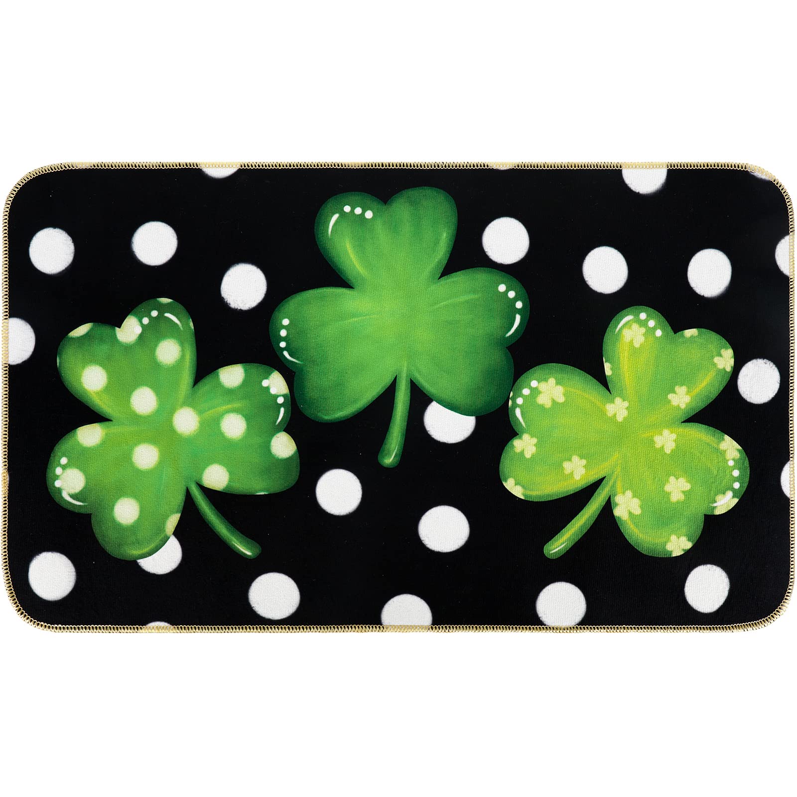 Photo 1 of ***STOCK PHOTO FOR REFERENCE ONLY***
AnyDesign St. Patrick's Day Door Mat Green Shamrock Clover Front Door Mat with Anti-Slip Rubber Back 17 x 29 Inch