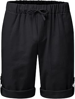 PantalóN Corto Hombre - Pantalones Cortos De AlgodóN Y Lino De Color SóLido De Moda De Verano para Hombre Pantalones Cortos Pantalones Tela Hombre