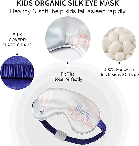 Miniatura 2 de ZIMASILK Antifaz para dormir 100% 19 Momme de seda de morera para niños, máscara de dormir impresa, relleno de seda de morera de primera calidad,
