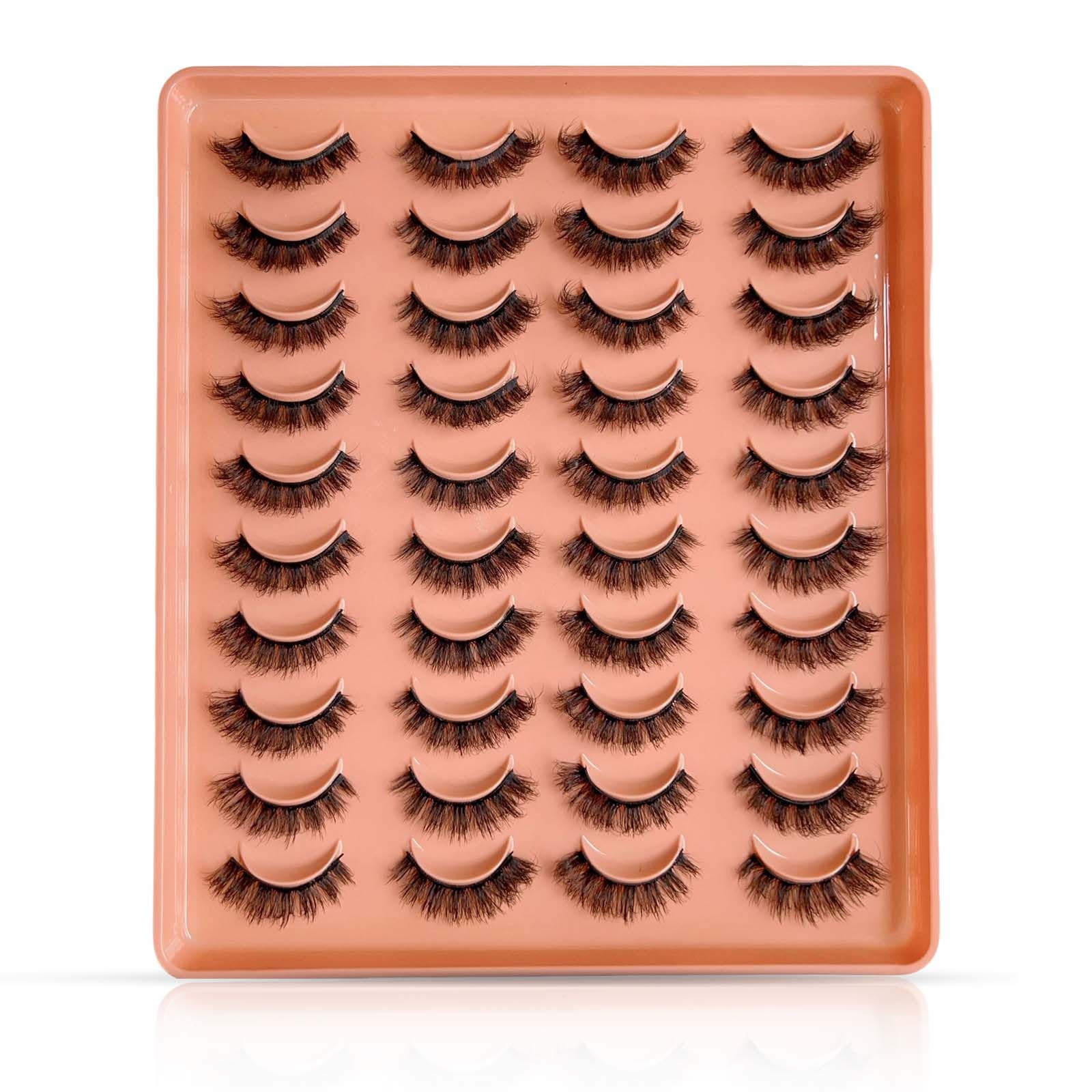 Fake Eye Lashes, ShiningUU 20 works Fluffy Wispy D Curl Natural Look Thick Volume Faux Mink Fake Eyelashes