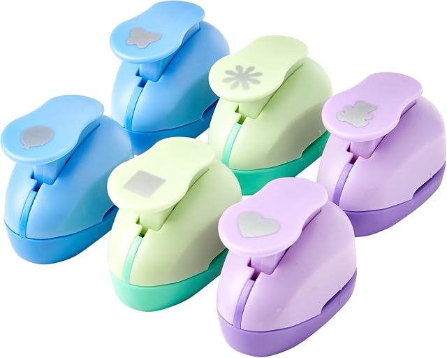 Creativity Inspired Craft Punches, 6 Assorted Designs, Scrapbooking, Card Making, Craft Projects, Ideal for Hobbyists and Professional Crafters, Adults & Kids