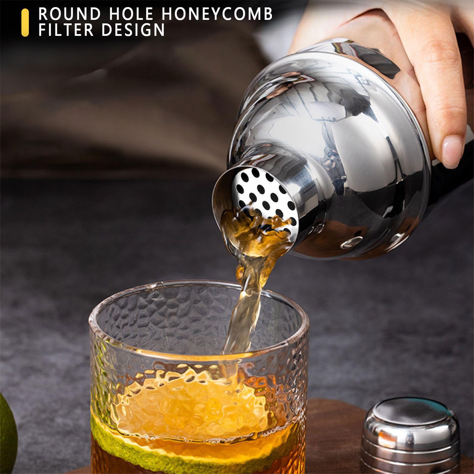 Coctelera para Cócteles Kit 20 piezas Coctelera de Acero Inoxidable Con Soporte acrílico Profesional Barman Herramientas Cóctel Recetas set de regalo para Mezclar Bebidas,Barra,hogar,Fiestas