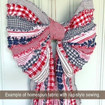 Red, White and Blue All-American Homespun Cotton Plaid Fabric 22 pc 2.5 X 44 Americana Precut Strips (Jelly Roll) by JCS
