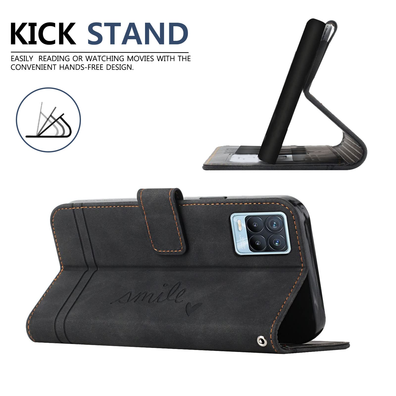 Leder Flip Case Für Oppo Realme X50 5G – Mit Kartenfächern, Magnetverschluss & Ständerfunktion, Blau