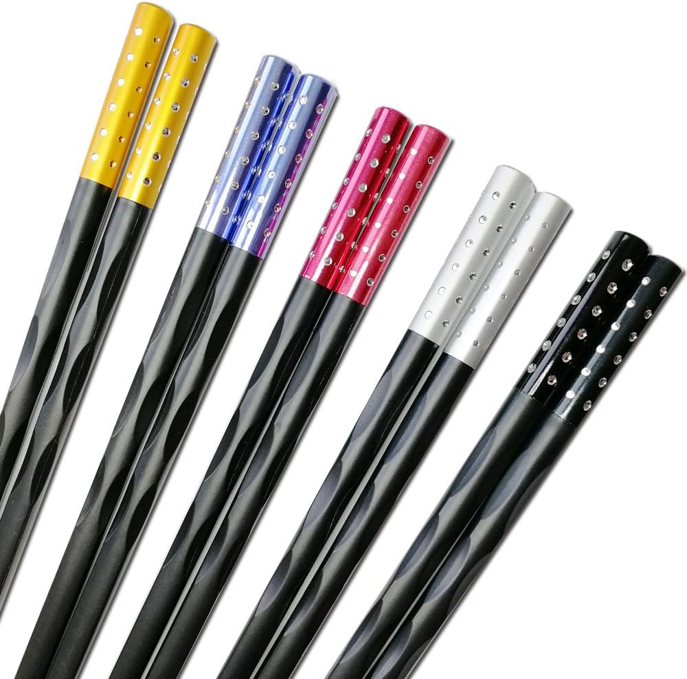 Fiberglass Chopsticks.5 Pairs Reusable Luxury Safe Chopstick. Wooden Chopsticks