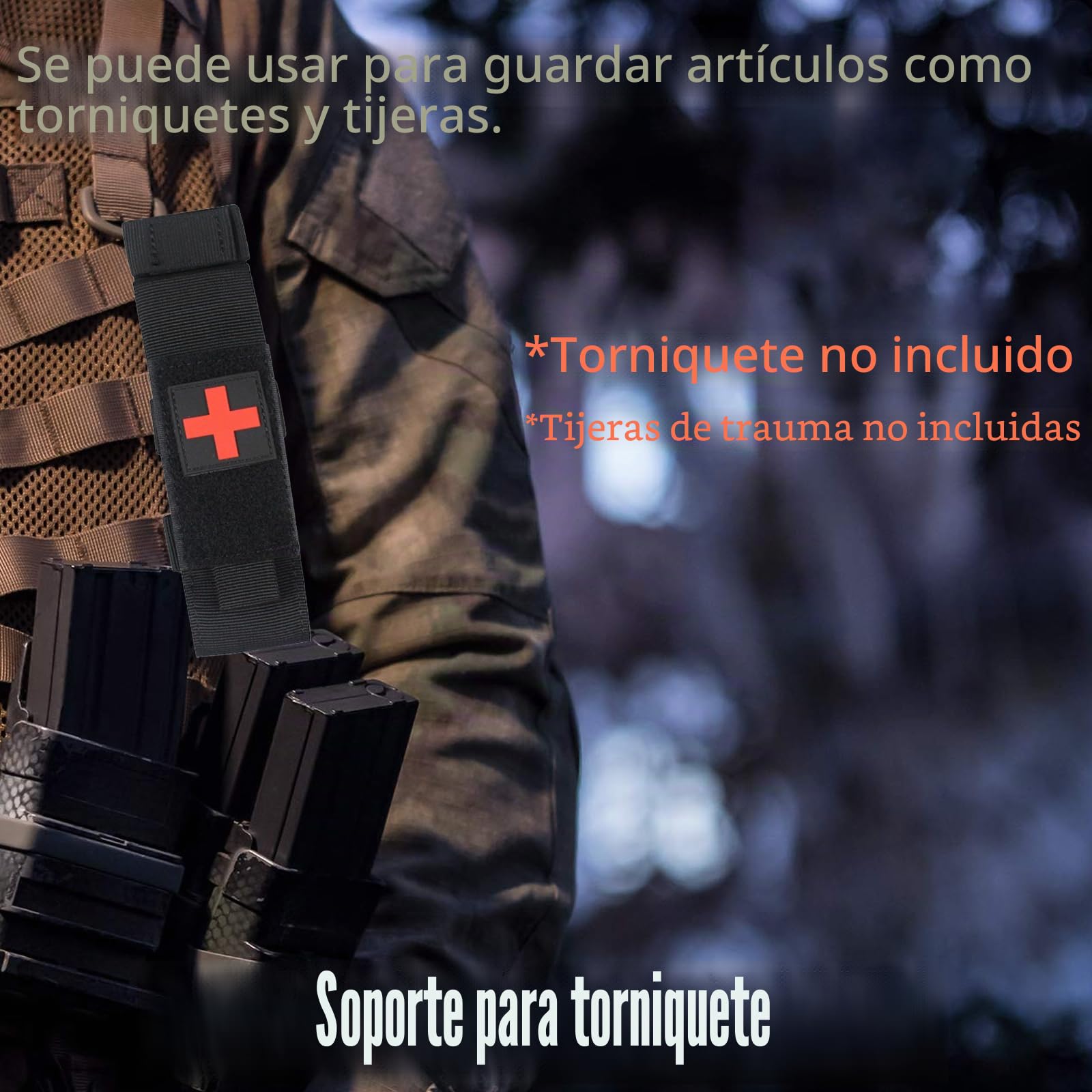 Funda táctica Molle de garrote en nylon, resistente al agua, para deportes al aire libre, camping, senderismo, escalada, primeros auxilios, emergencia, EDC, equipo de supervivencia, policía, militar