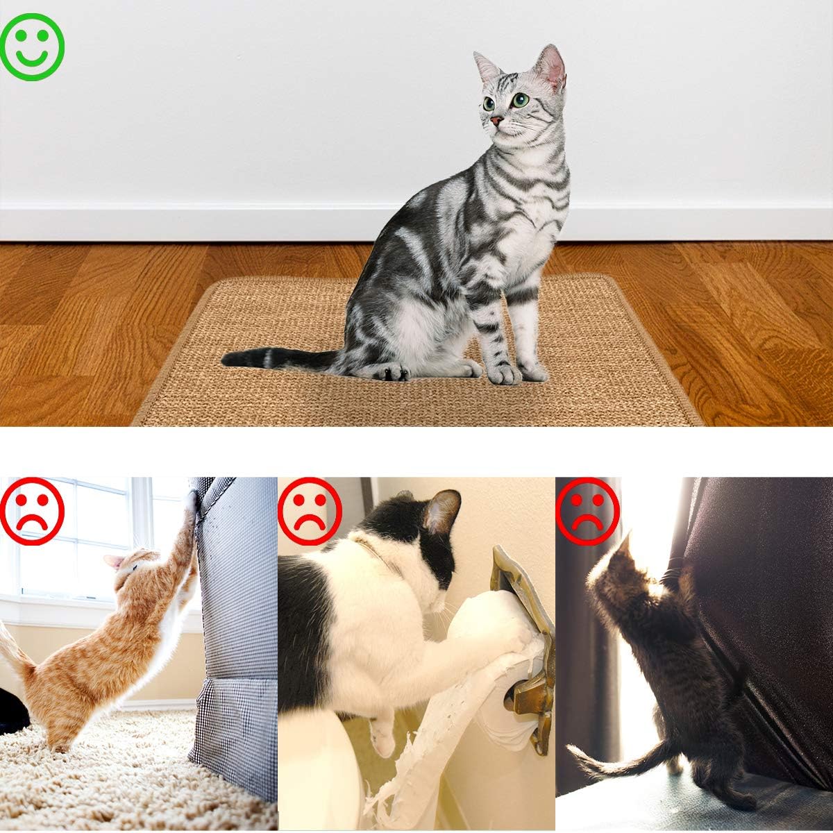 Lahas Cat Scratching Mat,Scratching Pad,Scratch Pad /Rug,Natural Sisal Mat,Sisal Rope for Cat Scratcher,Protect Carpets and Sofas