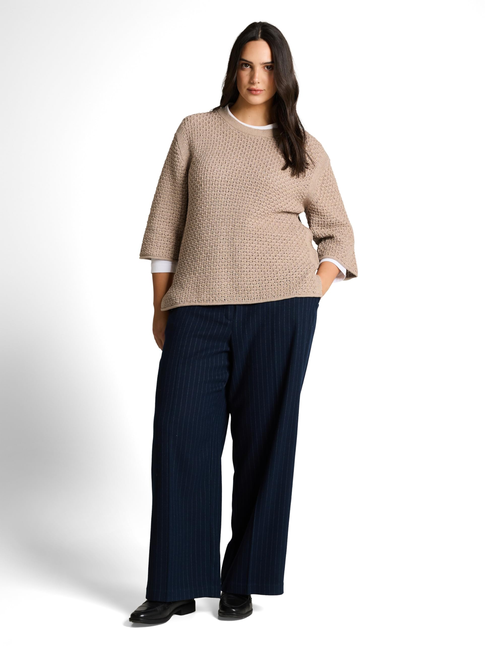 TOM TAILOR Damen Plussize Strickpullover im Loose Fit