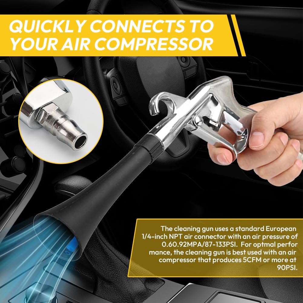 Trocken Ausblaspistole Druckluft Reinigungspistole 6-9 Bar - Wirbelwind-Effekt Für Perfekte Sauberkeit