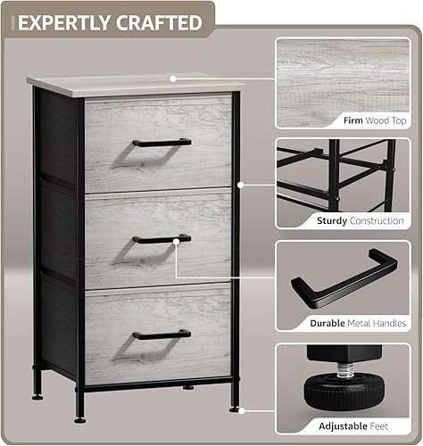 Vista 235 de Sorbus Cómoda de mesita de noche con 2 cajones de madera sintética, mesita de noche con almacenamiento para dormitorio, sala de estar, armario