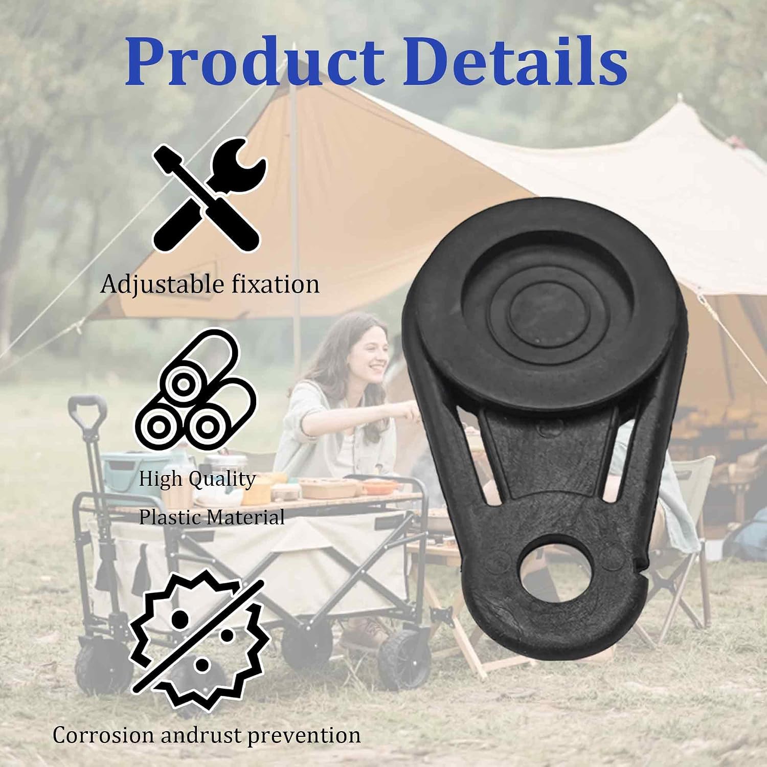 25PCS Movable Tarp Clips No-Damage Grip Snaps Heavy Duty Tarp Grabbers for Outdoor Camping Tent Awning Banner Cover Tarps Plastic Sheeting Tie Down Accessories, Black