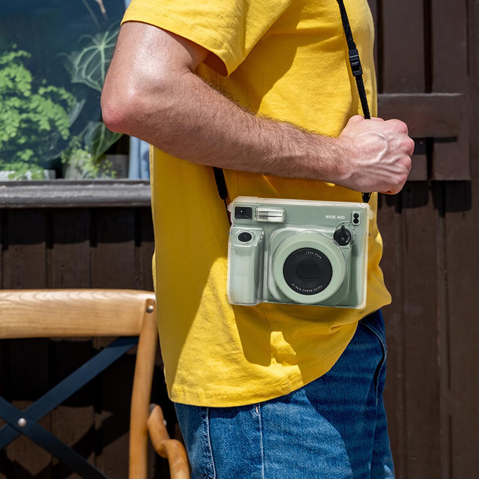 Custodia In Pell Per Fotocamera Instax Mini LiPlay - Protettiva, Con Cinturino, Vari Colori - Foto 5