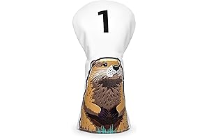 Premium Leather Gopher Style Golf Club Headcovers for Driver, Fairway, Wood, and Hybrid