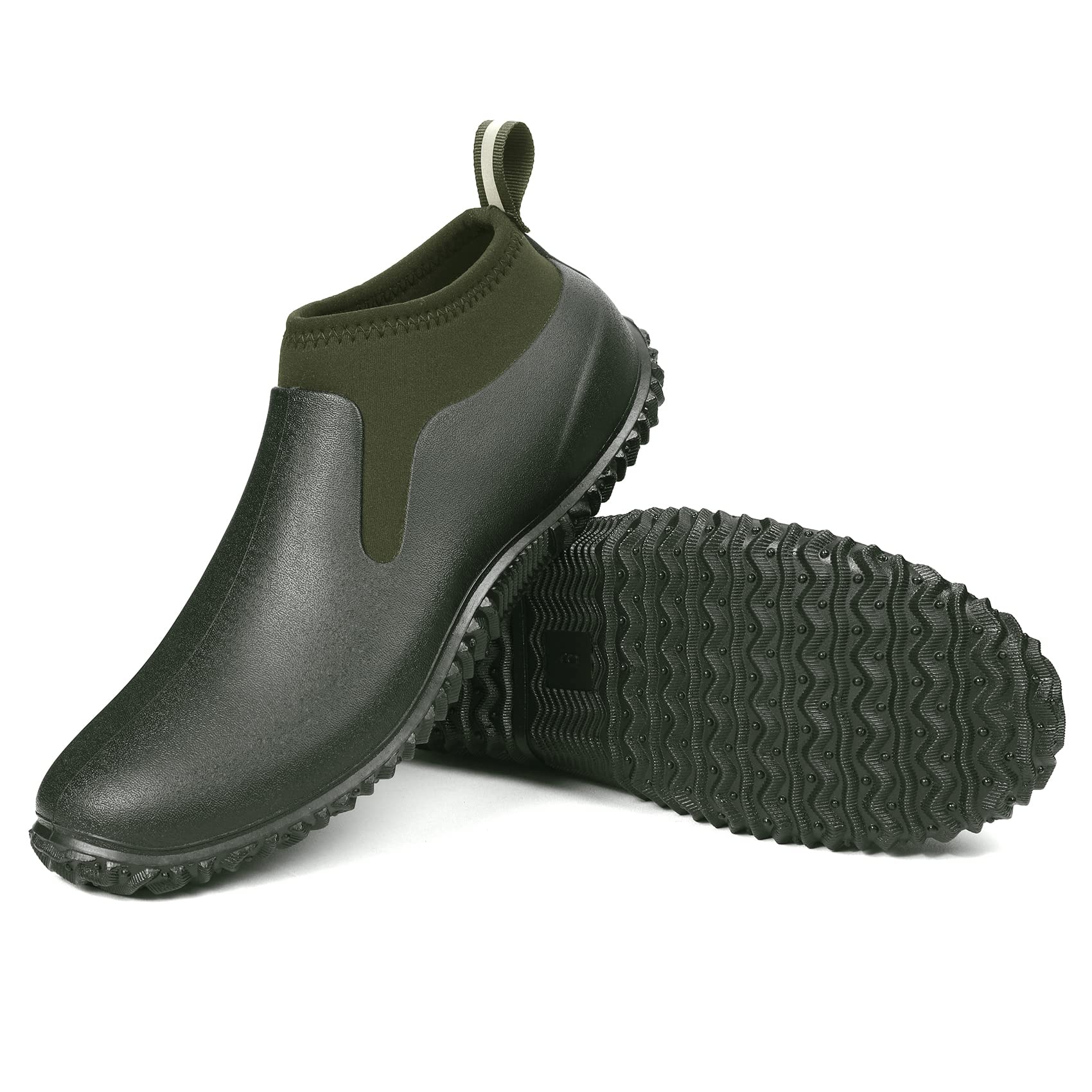 DKSUKOUnisex Waterproof Garden Shoes, Muck Ankle Rain Boot, Rubber Outdoor Footwear with Comfortable Anti-slip Outsole for Men and Women