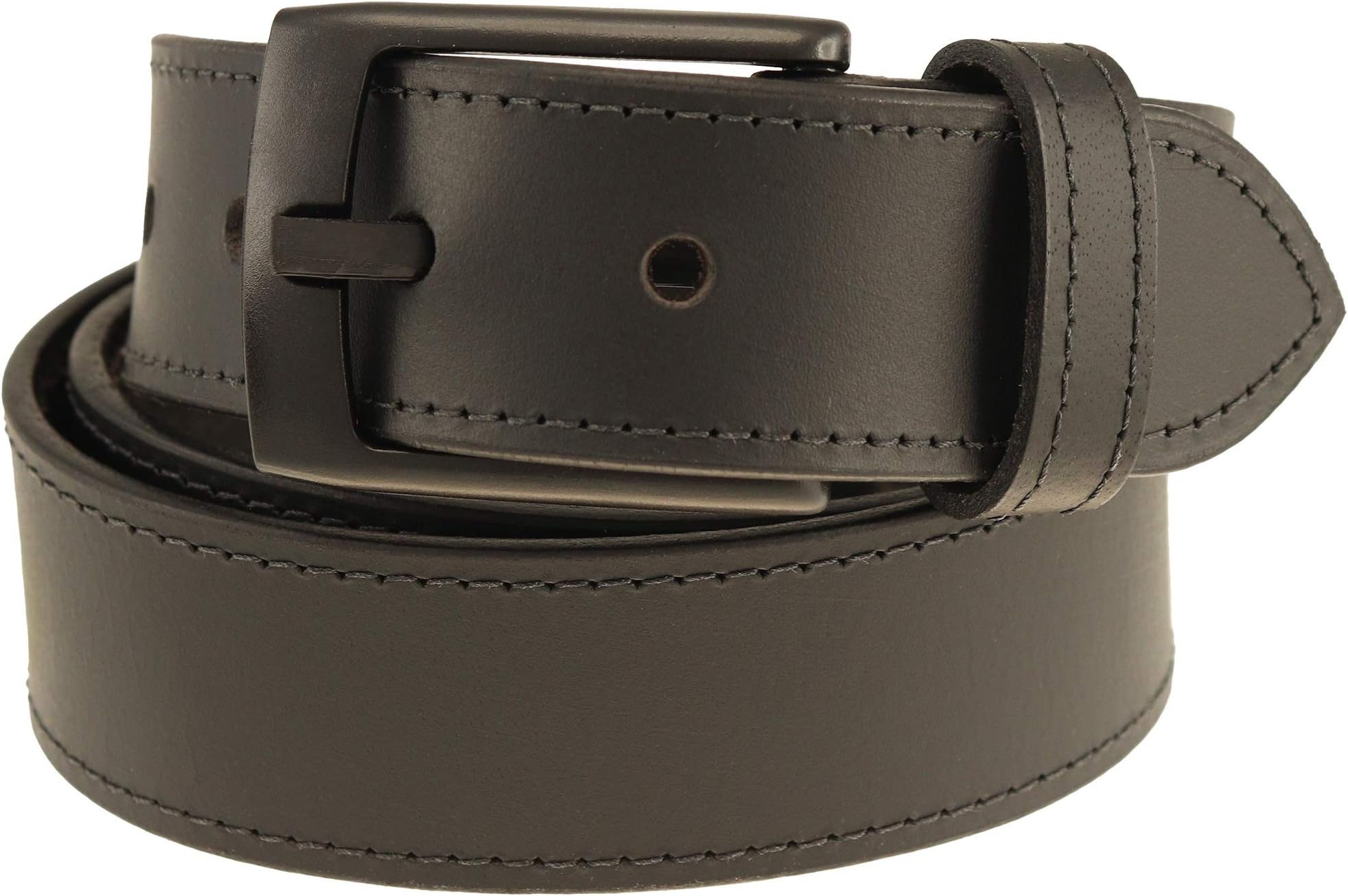 Thomas BatesMen's Metal Free Leather Dress Belt Security Friendly Highliner