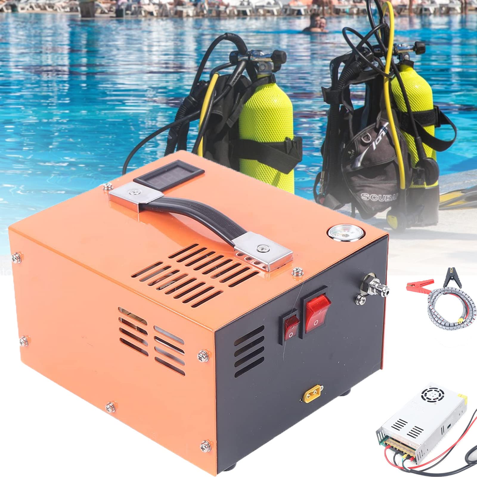 Buy PCP Air Compressor, 4500Psi 300Bar 12V PCP High Pressure Pump Auto Shut 110V/220V/12V