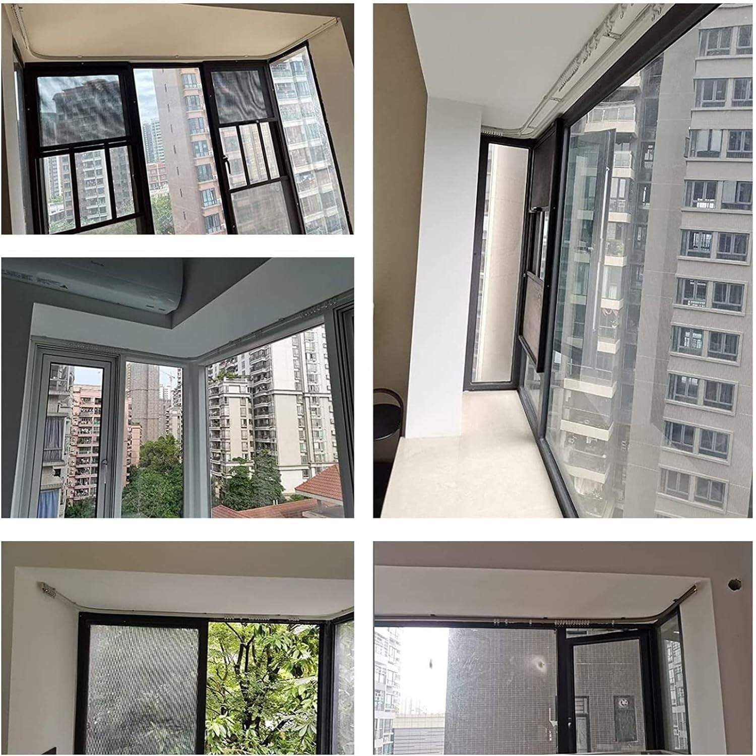 Tringle à rideau de plafond incurvée, système flexible de séparation de pièce, rail de rideau en aluminium noir durable pour la maison, le bureau et les espaces événementiels